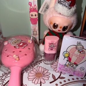 Cute Pink labubu beauty Set